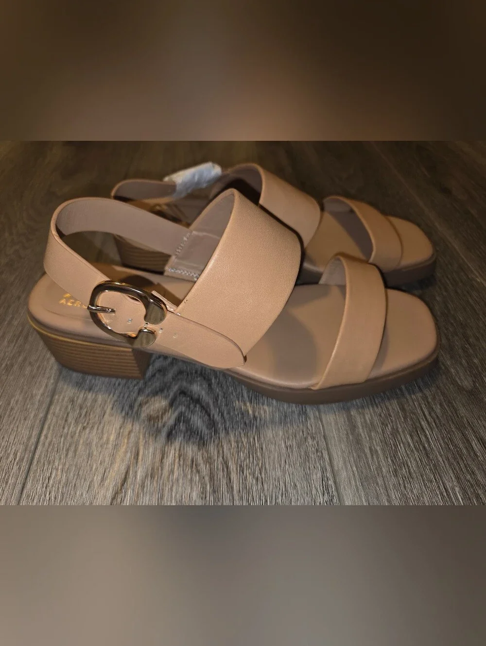New Wonens AEROSOLES Tan Double-Strap Slingback, Stylish & Comfy Sandals SZ 11W